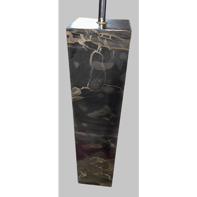 Mid 20th Century Vintage Black Solid Marble Table Lamp, Attributed to Robert Sonneman For Sale - Image 5 of 12