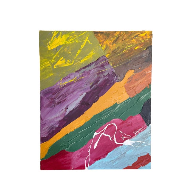 Late 20th Century Late 20th Century Original Signed Elbirt Abstract Expressionist Diptych – Vibrant Impasto Contemporary Art on Canvas For Sale - Image 5 of 8