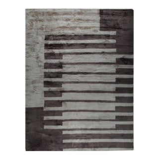 5x8 Nadia Mira Brown Abstract Modern Hand Knotted Wool Carpet Rug For Sale