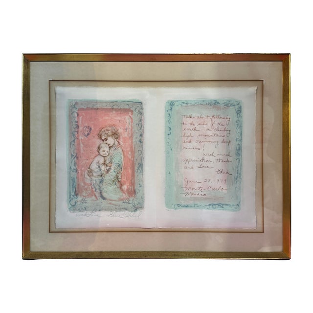 Signed Edna Hibel Limited Edition Mother & Child Print, Montecarlo Inscribed 1979 For Sale - Image 11 of 13
