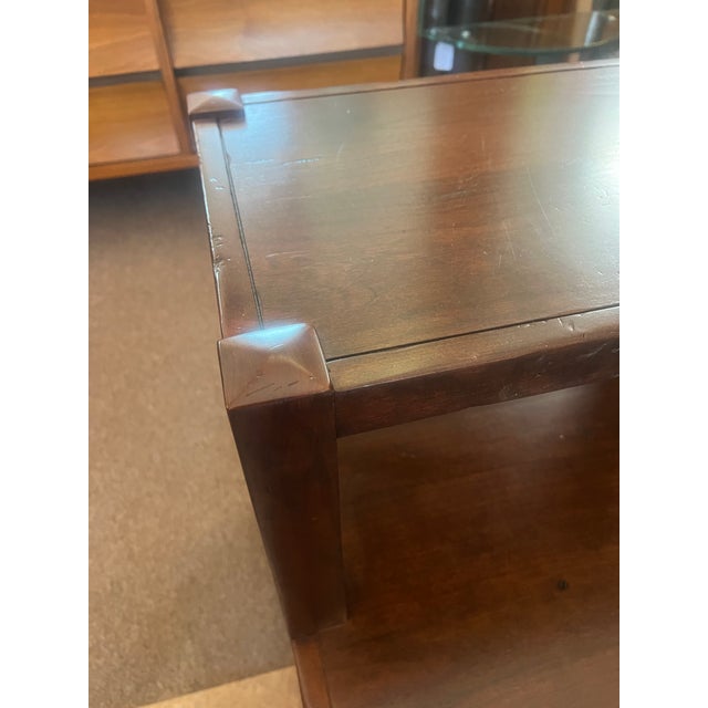 1970s Nichols & Stone Departures Collection Two Tiered Mission Style Side Table For Sale - Image 11 of 11