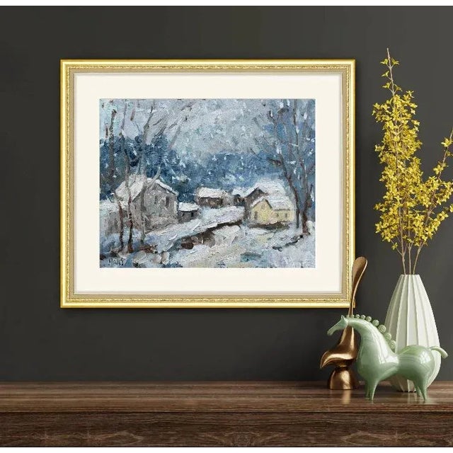 Contemporary Impressionist Winterscape Landscape Oil Painting For Sale - Image 12 of 12