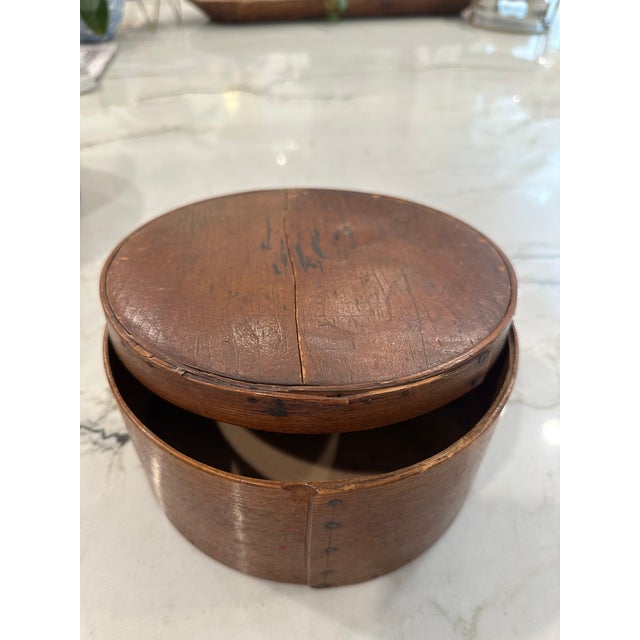 3 boxes. This early handmade and painted fruit decorated and swag painted border on lid and base pantry box. The condition...