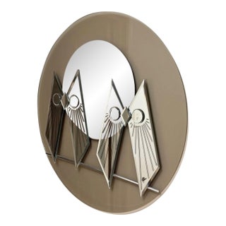 Vintage 1970s Jon Gilmore Owl Wall Mirror Geometric Silhouette Pop Art MCM Retro For Sale