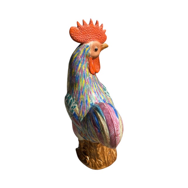 Ceramic 1920s Republic Period Famille Rose Cockerels For Sale - Image 7 of 10