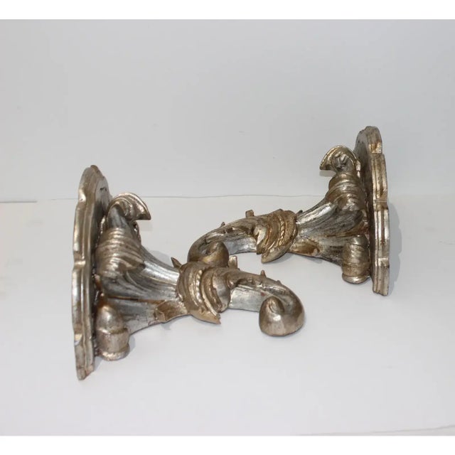 Louis XV Brackets Silver Leaf 1970s- A Pair For Sale - Image 10 of 14