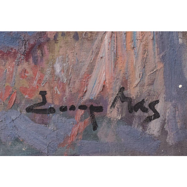 Josep Mas Pou, Almond Blossom Landscape, Mid-20th Century, Oil on Canvas For Sale - Image 10 of 15