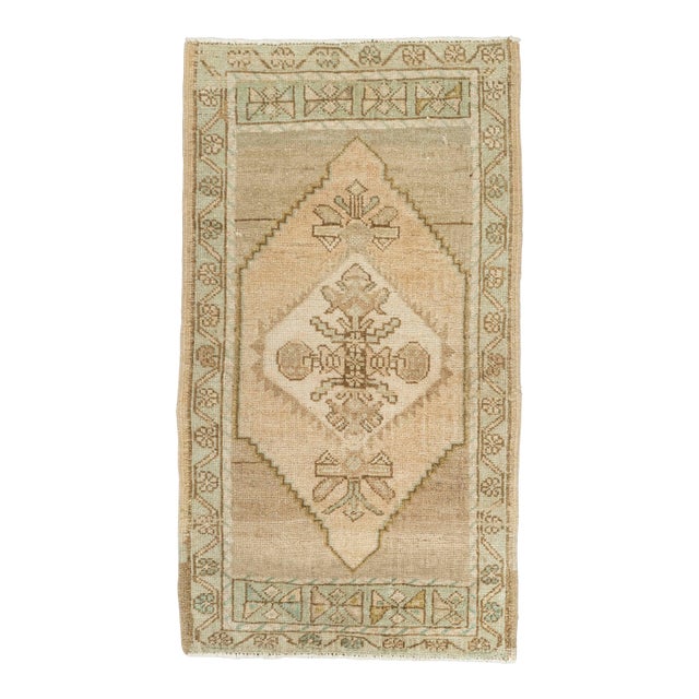 Turkish Mini Rug Oriental Hand Knotted Vintage Rug 1'9" x 3'1" #21060 For Sale