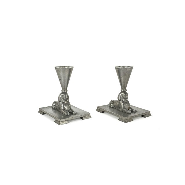 Swedish Grace Sphinx Candlesticks from Ernst Svedbom, Sweden, 1930, Set of 2 For Sale - Image 9 of 9