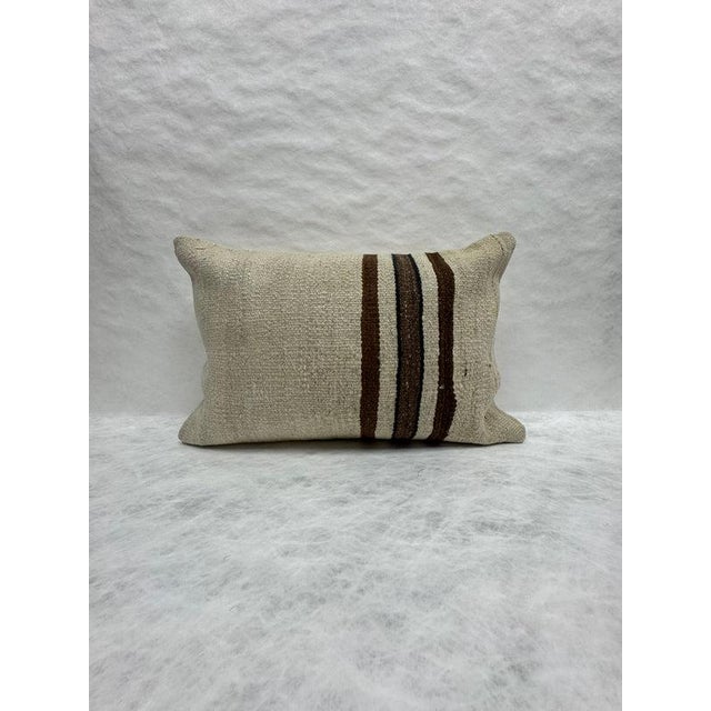 Turkish Hemp Pillow Cushion Natural Beige Brown Pillow Cushion Cover 16" x 24" #30215 Enhance your home decor with our...