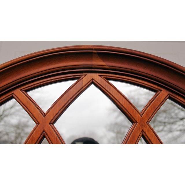 2000s Ethan Allen Cherry Wall Mirror, Arched Cathedral Window