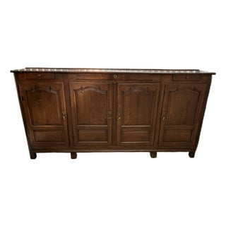 Country French Oak Enfilade With Three Drawers & Three Cabinet Doors, 18th Century For Sale
