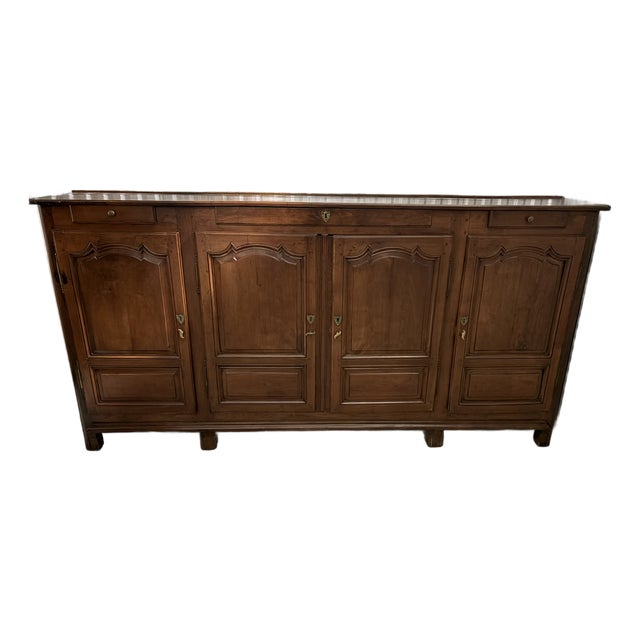 Country French Oak Enfilade With Three Drawers & Three Cabinet Doors, 18th Century For Sale
