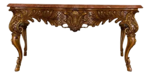 Large William Switzer Louis 16th Rouge Marble Top Console Table