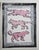 Painting of Tigers and Leopards in motion, in black and white, and a touch of pink and gray. Contemporary animal safari...