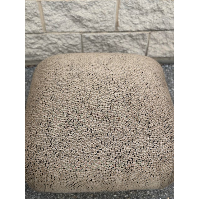 Late 20th Century Late 20th Century Pair of Hollywood Regency Poufs or Ottomans in Style of Karl Springer For Sale - Image 5 of 8