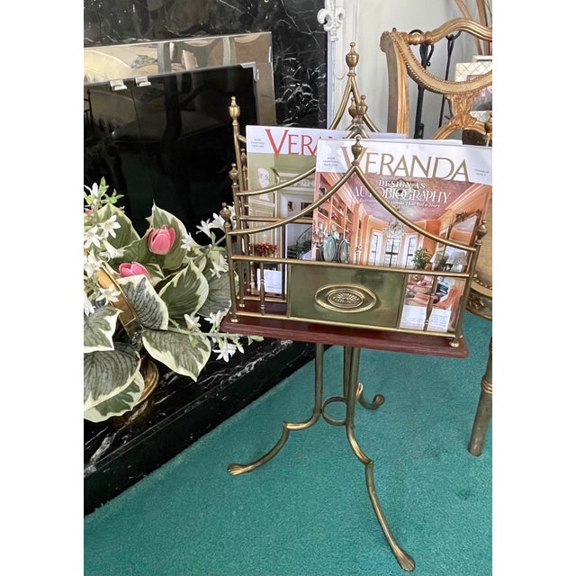 Antique Edwardian Newspaper Magazine Stand, Hepplewhite Plate, Oak, Brass, Circa 1900’s For Sale - Image 17 of 17