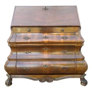Baroque Style Bombe Secretary Desk, Mid-20th Century For Sale