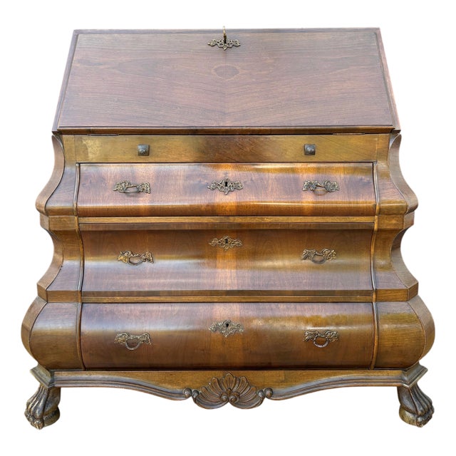 Baroque Style Bombe Secretary Desk, Mid-20th Century For Sale