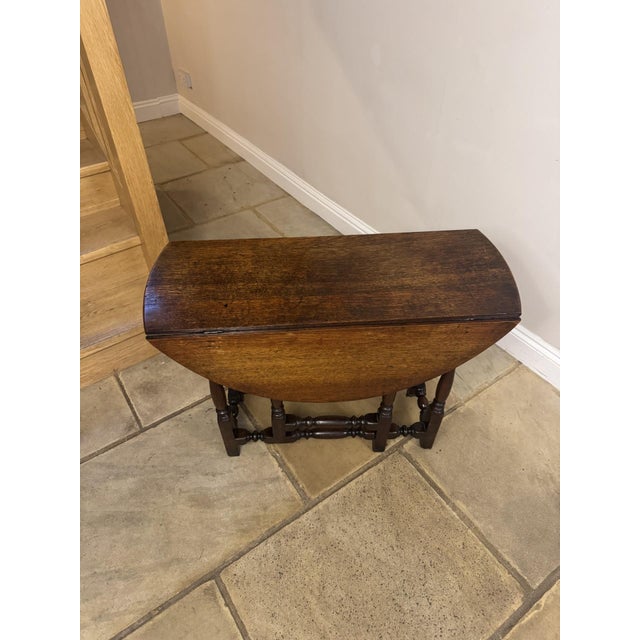 Antique Oak Drop Leaf Gateleg Table, 1900 For Sale - Image 4 of 8