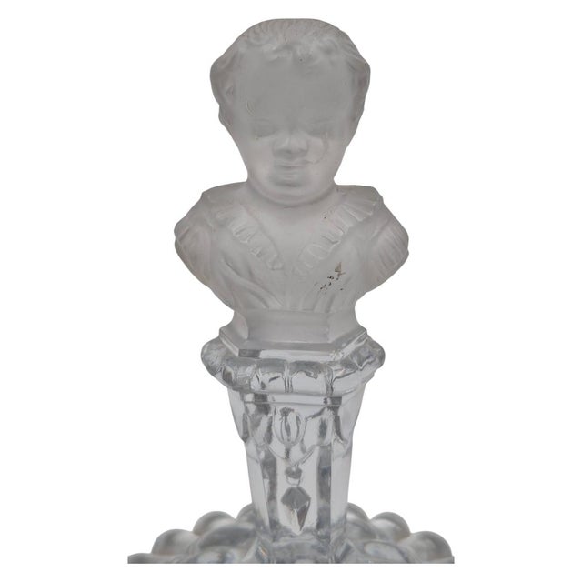 Baccarat Antique Unsigned Baccarat French Frosted Crystal Bust of Young Napoleon II on Pedestal Base For Sale - Image 4 of 10