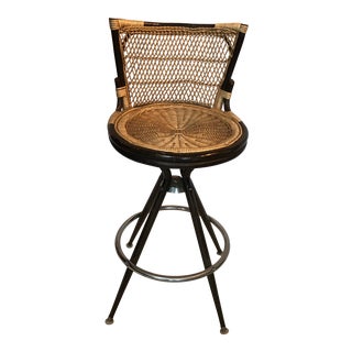 Vintage Rattan Furniture & Ware Company Bar Stool For Sale