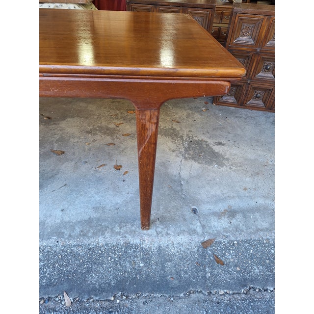 1960s MCM Danish Teak Expandable Dining Table For Sale - Image 10 of 12