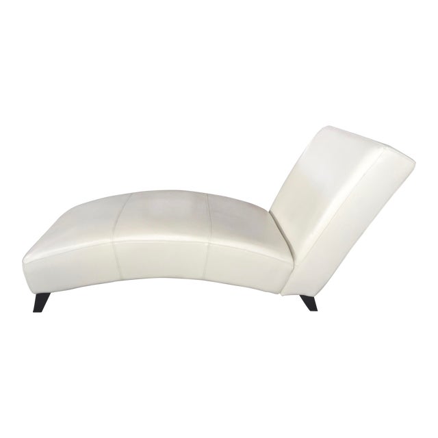 White Leather Chaise Lounge Chairish