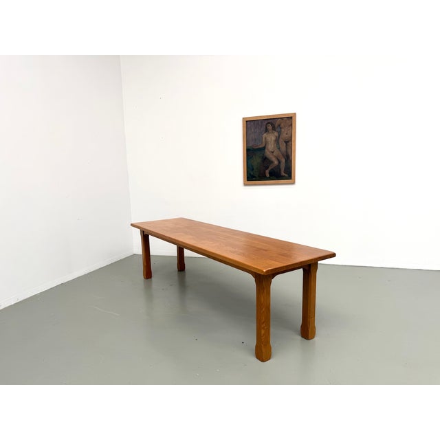 Brutalist Large Brutalist Dining Table in Oak, 1970s For Sale - Image 3 of 18