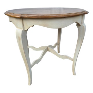 Vintage Ethan Allen French Country End Side Cookie Corner Table Distressed Finish 646 For Sale