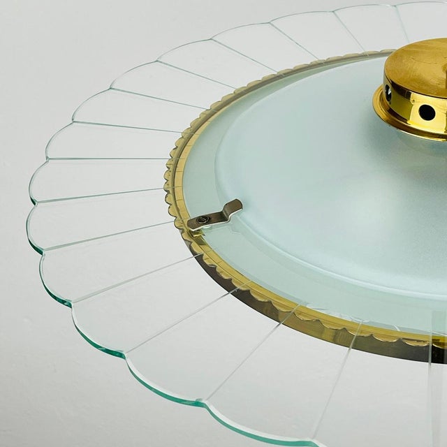 Vintage Disk Chandelier attributed to Pietro Chiesa for Fontana Arte, Italy, 1940s For Sale - Image 13 of 18