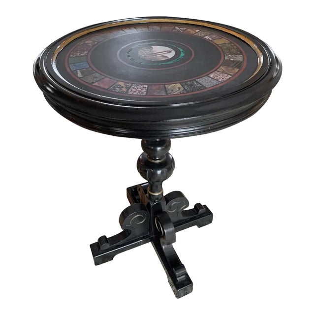 Mid 19th Century Italian Micromosaic Pedestal Table. Pietra Dura Specimen Marble, Museum Grade Grand Tour Luxury Souvenier , Rare Marbles. For Sale