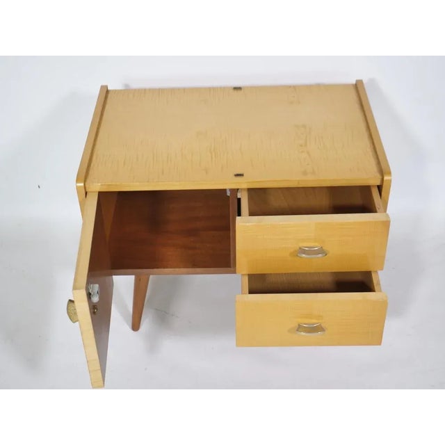 1960s Mid-Century Cherrywood Mini Sideboard with Intarsia, 1960s For Sale - Image 5 of 8