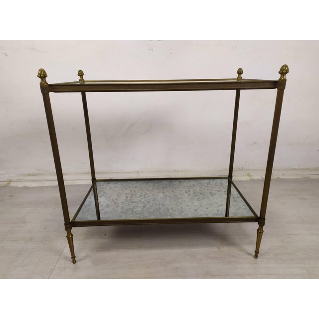 Brass Console Table and Golden Mirror, 1970s For Sale - Image 6 of 17