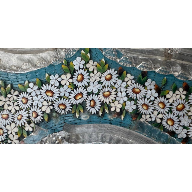 Antique Pauly & C Venezia Venetian Glass Micromosaic Floral Vanity Mirror For Sale - Image 10 of 12