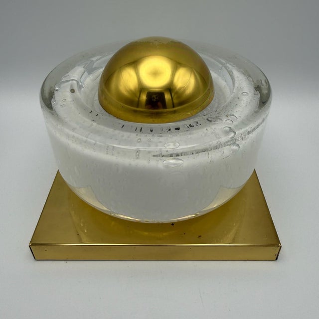 The light fixture is in beautiful vintage condition. The glass is flawless, without chips or cracks. The brass fittings...