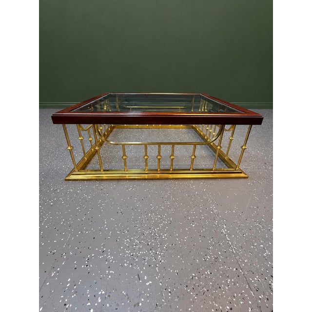 Erwin-Lambeth Vintage Erwin-Lambeth "Fender" Brass Plated Coffee Table For Sale - Image 4 of 12