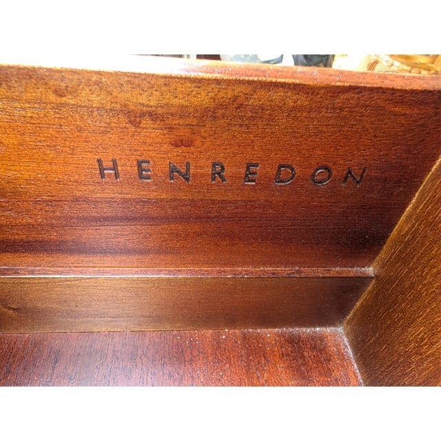 Oxblood Red Vintage MCM Henredon Solid Mahogany 7 Drawer Dresser With Silver Tapered Legs For Sale - Image 8 of 8