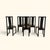 1980s Set of Six BiF Postmodern Black Lacquer Dining Chairs, 1980s For Sale - Image 5 of 17