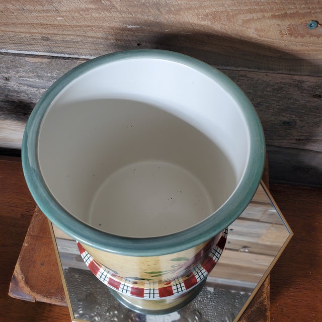 1980s 1980s Lenox Seasons Greetings Coffee/Tea/Cookie Canister, Tartan Plaid & Birds For Sale - Image 5 of 8