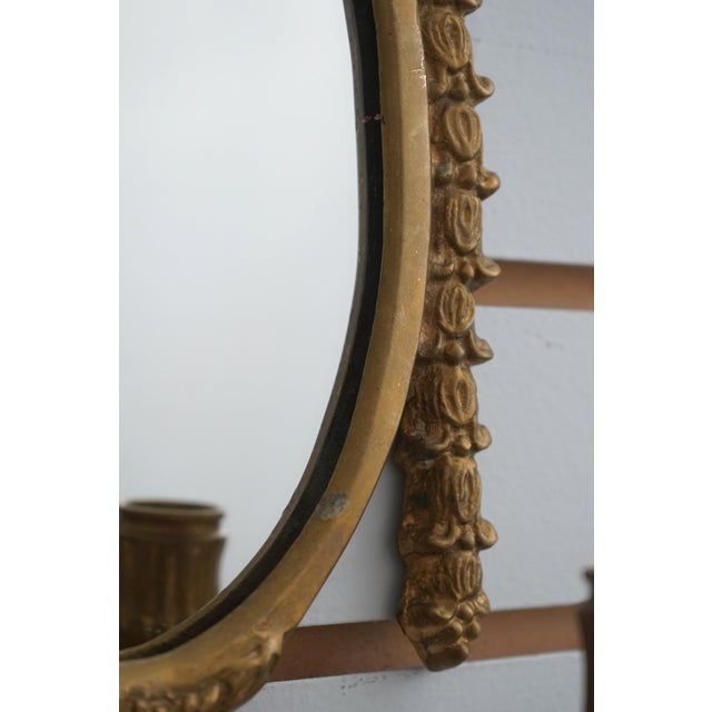 1990s Pair of Maitland Smith Neoclassical Brass Candelabra Sconces For Sale - Image 5 of 10