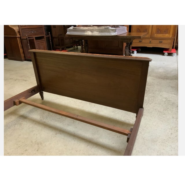 Antique Art Nouveau Ornate Bed with Inlays, 1900 For Sale - Image 4 of 11