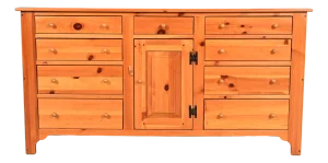 Ethan Allen Early American Shaker Solid Pine Twelve-Drawer Dresser or Credenza