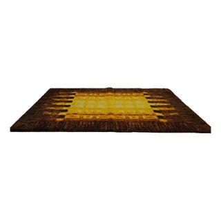 Vintage Danish Yellow and Brown Wool Rug, 1970s For Sale