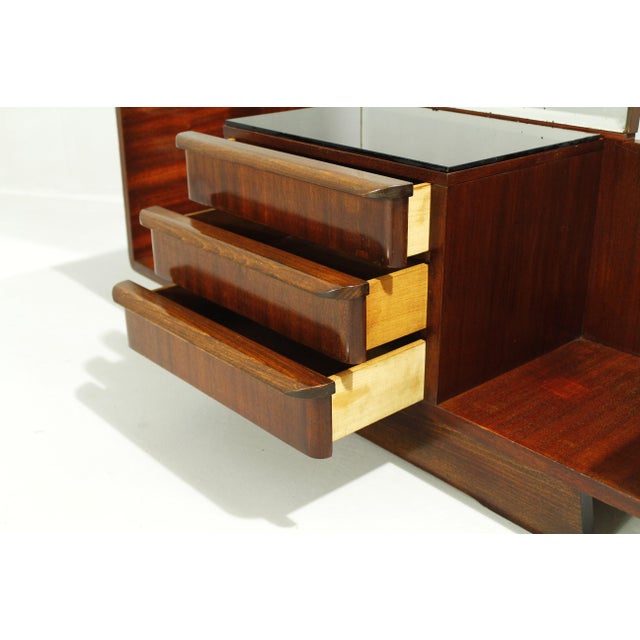 Wood Chest of Drawers with Mirror, 1950s For Sale - Image 7 of 14