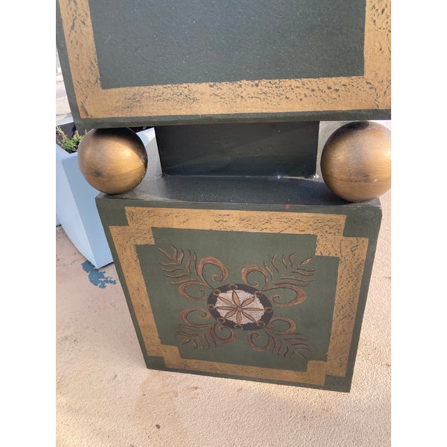 Renzo Mongiardino Tole Hand Painted Obelisk Bookcase 1970 Italy For Sale - Image 11 of 16