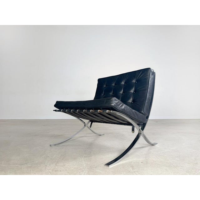 Black Barcelona Chair by Mies Van Der Rohe for Knoll International For Sale - Image 8 of 16