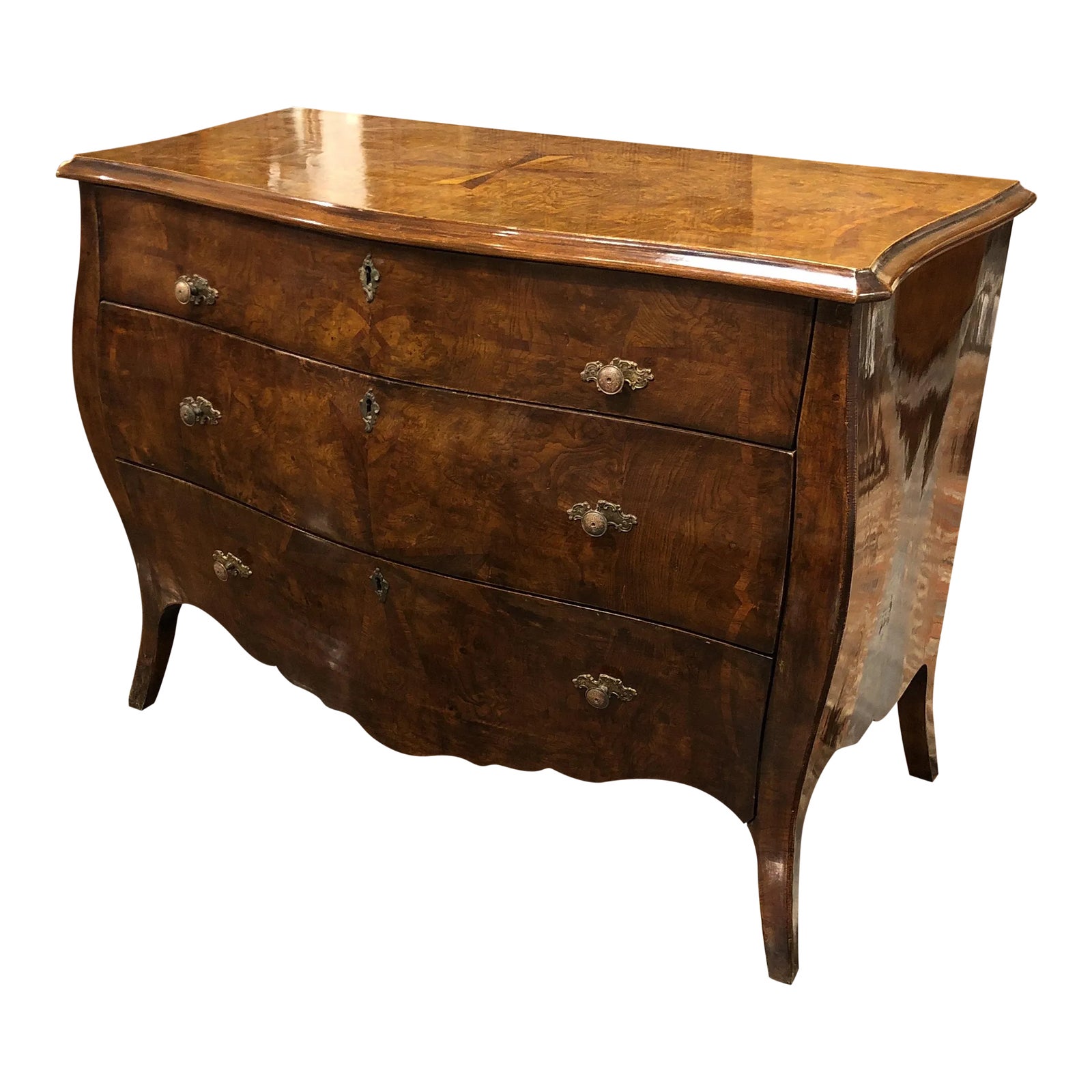Italian Hand Carved Genoese Baroque Style Commode Chest of Drawer ...