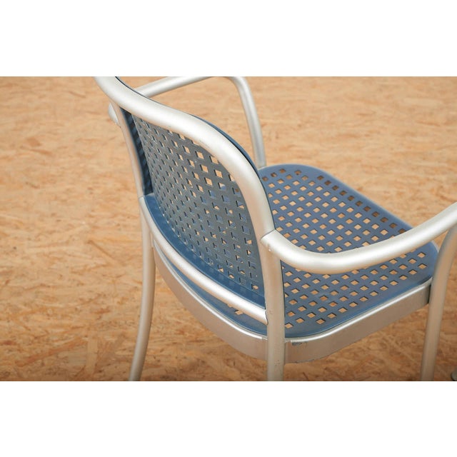 Silver Chair with Aluminum Frame by Vico Magistretti, 1989 For Sale - Image 9 of 12