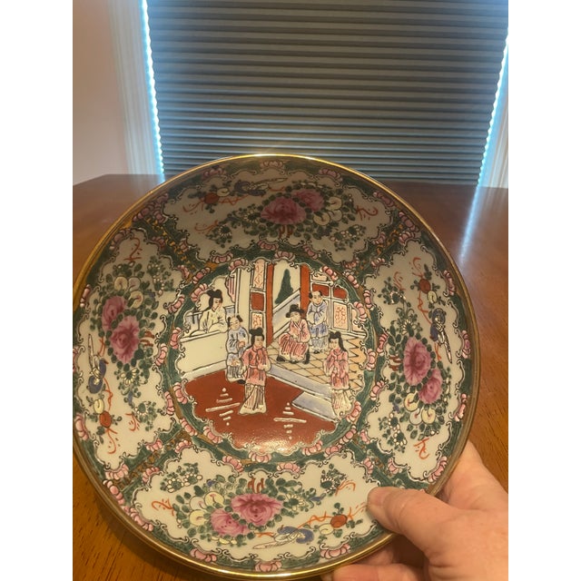 Vintage Chinese Famille Rose Medallion Bowl With Figural Scenes For Sale - Image 4 of 8
